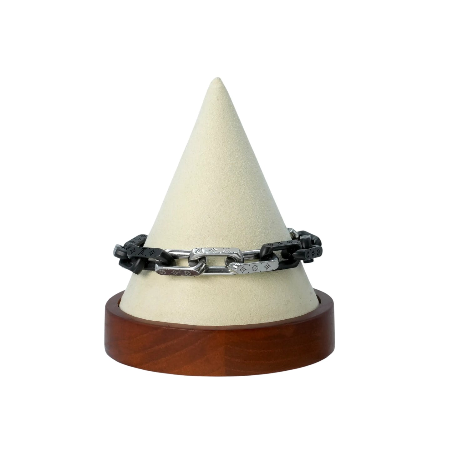 Louis Vuitton Monogram Chain Bracelet - Silver and Black 