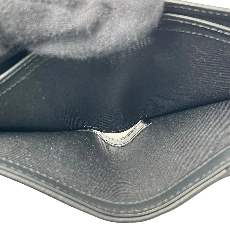 Dior Saddle Oblique Jacquard Calfskin Compact Wallet - Black 