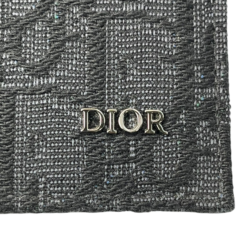 Dior Saddle Oblique Jacquard Calfskin Compact Wallet - Black 