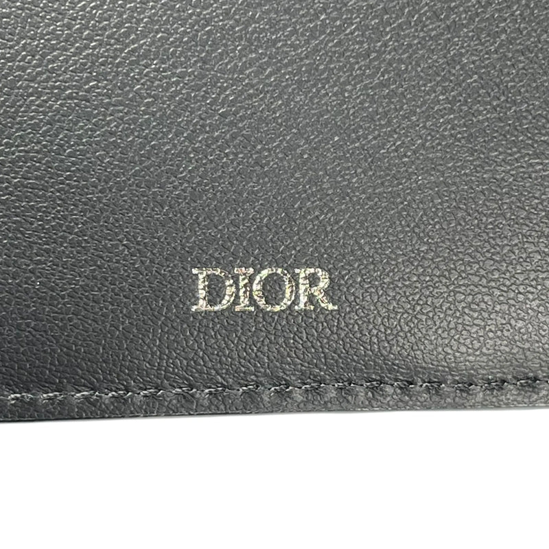 Dior Saddle Oblique Jacquard Calfskin Compact Wallet - Black 