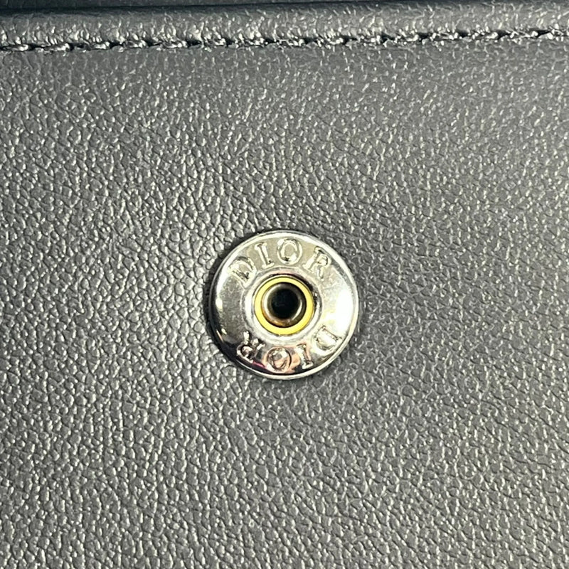 Dior Saddle Oblique Jacquard Calfskin Compact Wallet - Black 