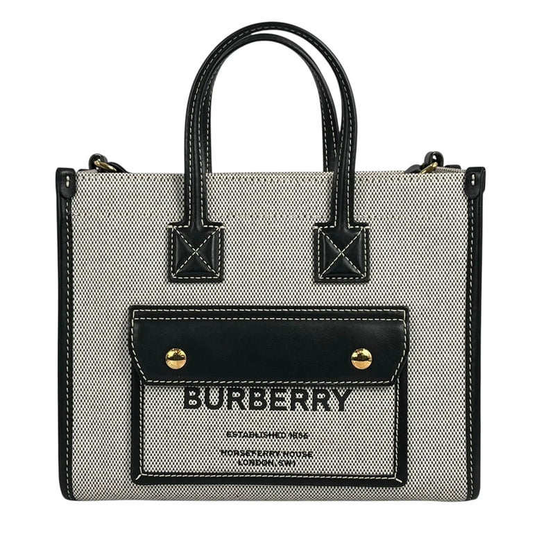 BURBERRY Mini Freya Tote Hand Bag Shoulder Bag - Black