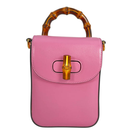 GUCCI Bamboo Mini Hand Bag Shoulder Bag Backpack - Pink