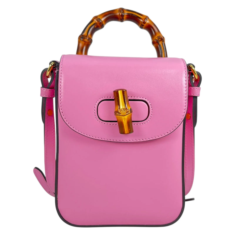 GUCCI Bamboo Mini Hand Bag Shoulder Bag Backpack - Pink