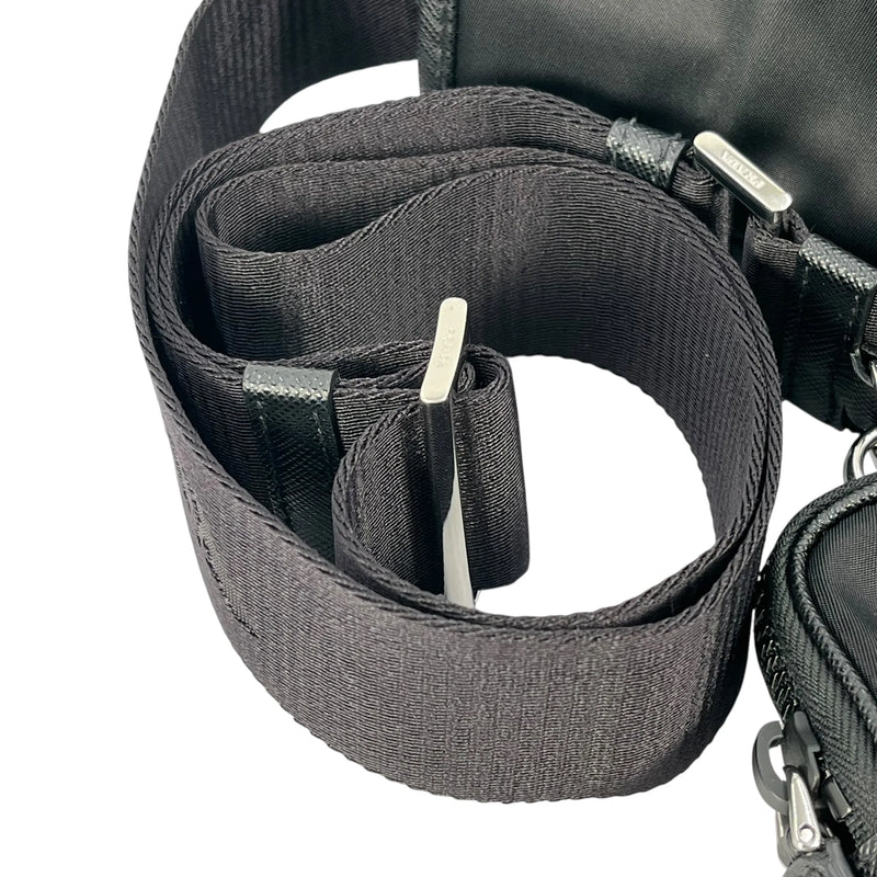 PRADA Re-Nylon Shoulder Bag with Pouch - Black