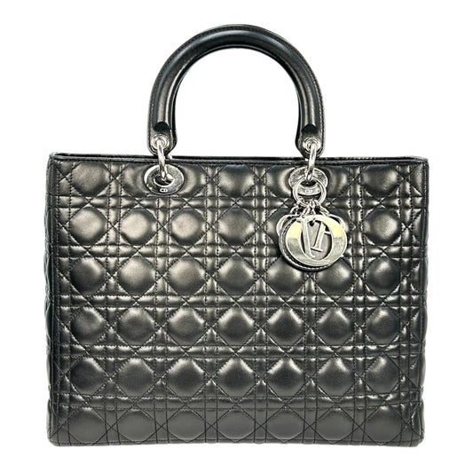 Dior Lady Dior Large Lambskin Cannage - Black