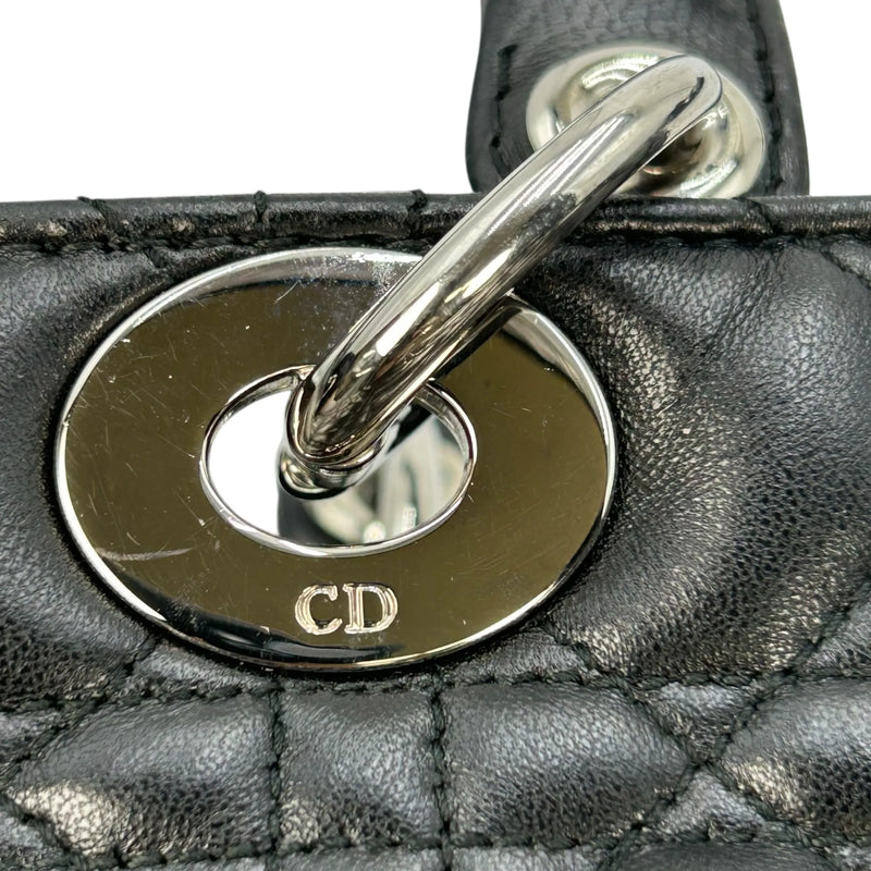 Dior Lady Dior Large Lambskin Cannage - Black