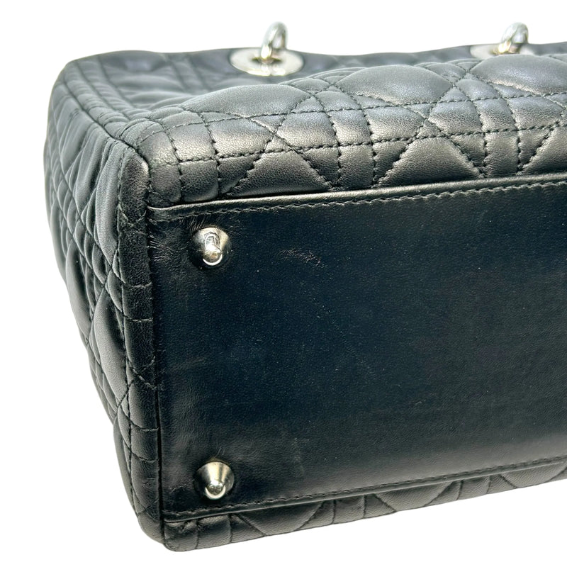 Dior Lady Dior Large Lambskin Cannage - Black
