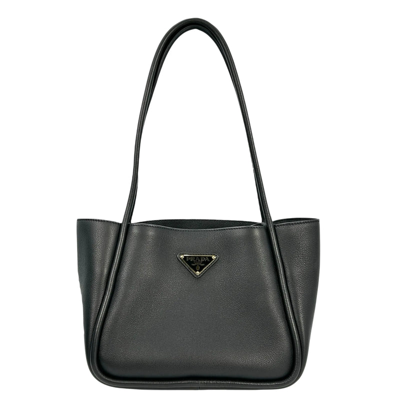 PRADA Leather Mini Tote Bag - Black