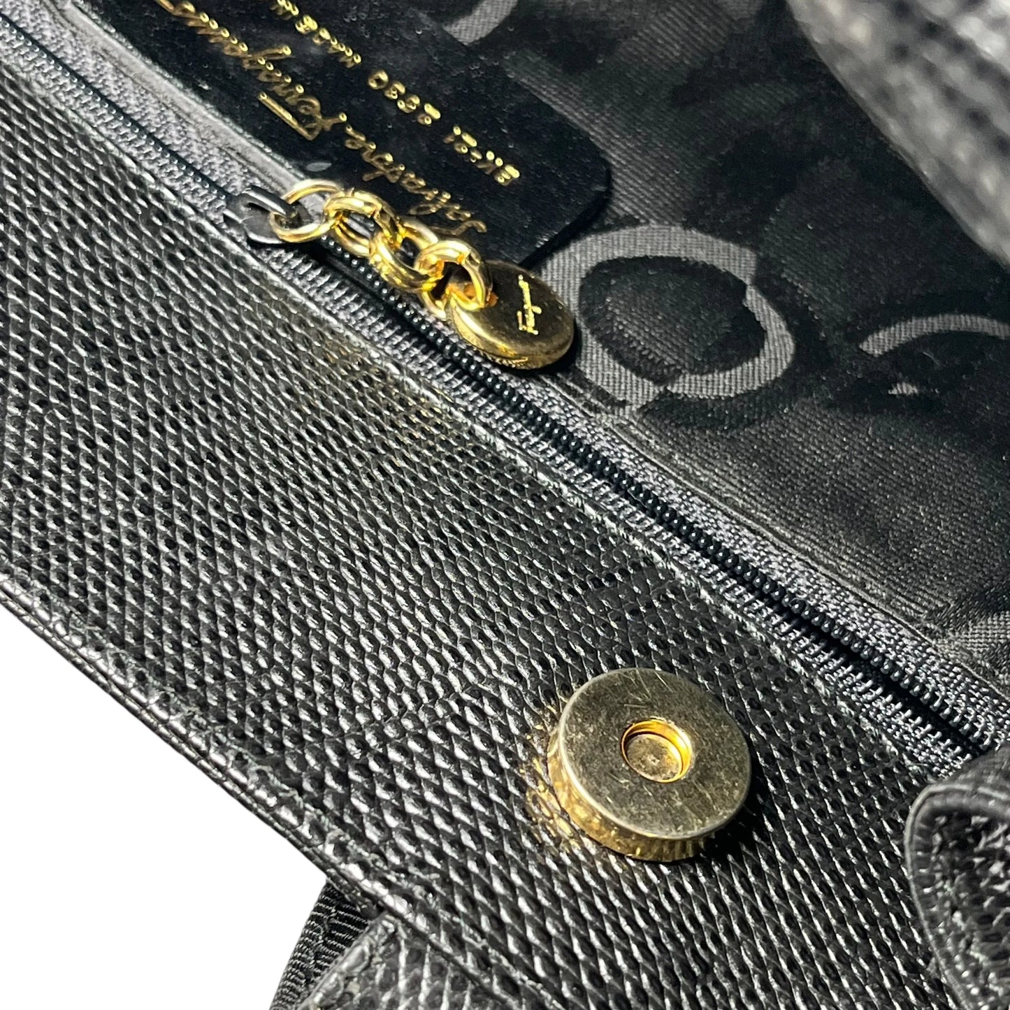 Ferragamo ボウ レザー トートバッグ ブラック