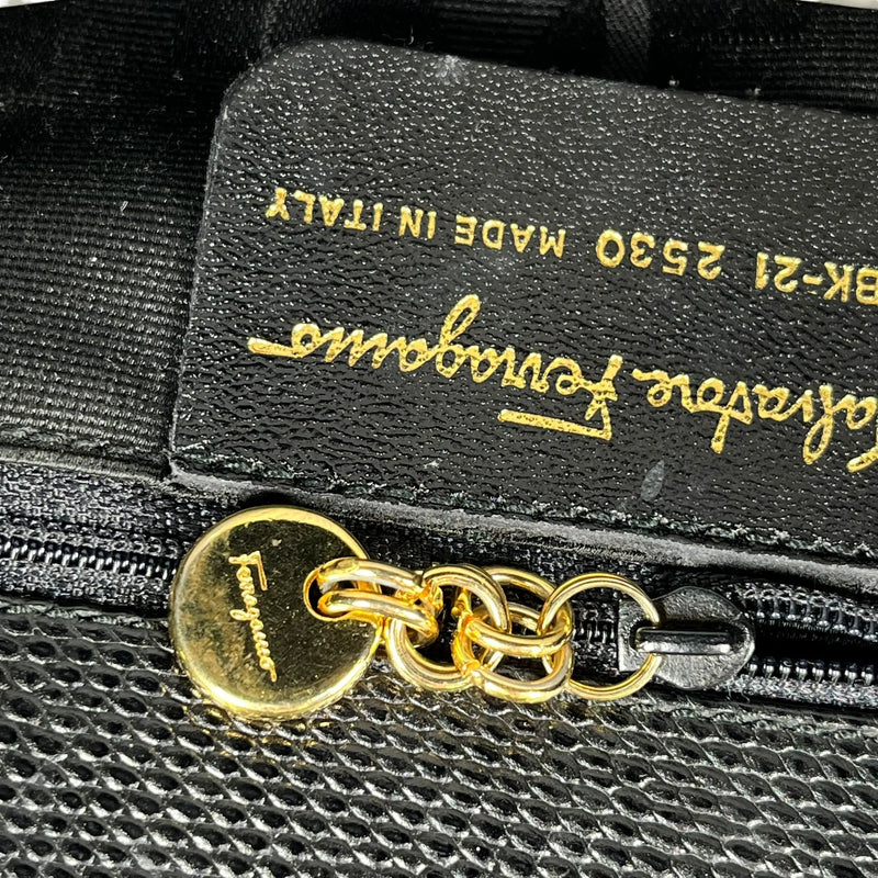 Ferragamo ボウ レザー トートバッグ ブラック