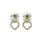 CHANEL Rhinestone CC Logo Heart Earring F23B - Gold Plated