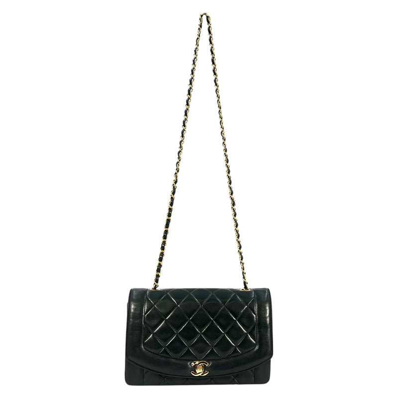 CHANEL Diana 25 Lambskin Shoulder Bag - Black