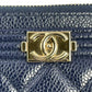 CHANEL Boy Chanel Materasse Caviarskin Long Wallet - Navy