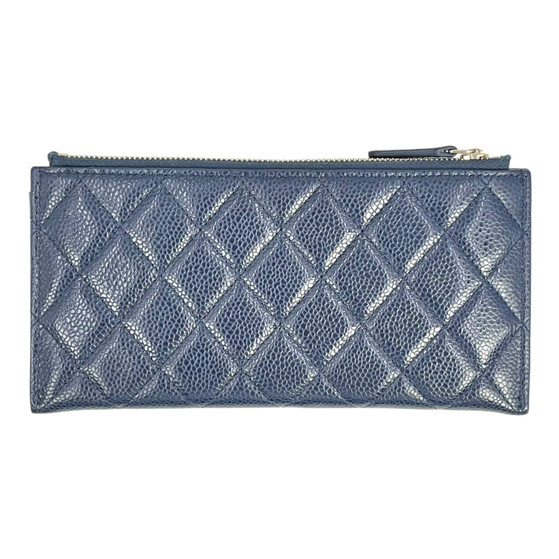 CHANEL Boy Chanel Materasse Caviarskin Long Wallet - Navy