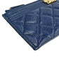 CHANEL Boy Chanel Materasse Caviarskin Long Wallet - Navy