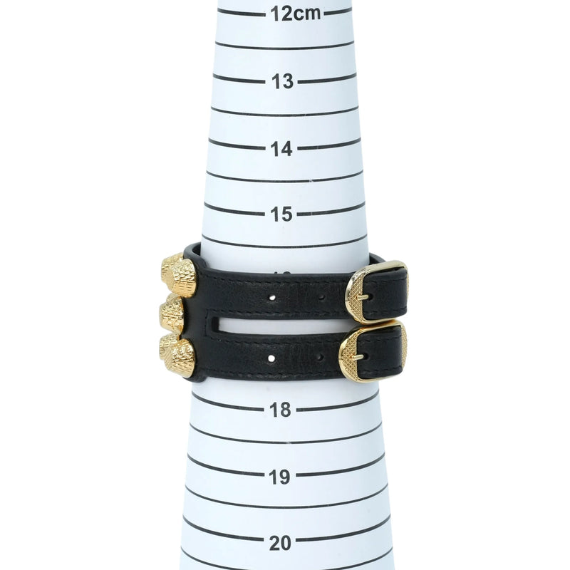 BALENCIAGA Arena Three Row GGH Bracelet - Black