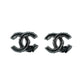 CHANEL Camellia Gunmetal Earring A12A - Black