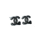 CHANEL Camellia Gunmetal Earring A12A - Black