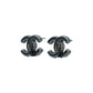 CHANEL Camellia Gunmetal Earring A12A - Black
