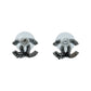 CHANEL Camellia Gunmetal Earring A12A - Black