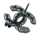 CHANEL Camellia Gunmetal Earring A12A - Black