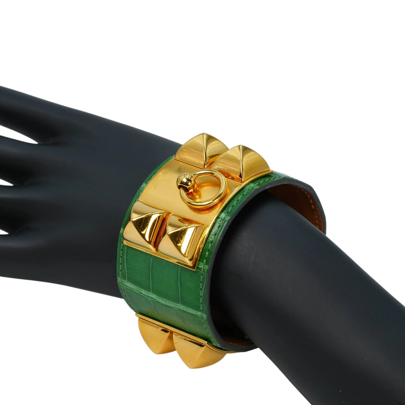 Hermès Collier de Chien Accessories Bracelet - Green × Gold