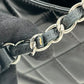 CHANEL Deauville MM Glazed Leather Tote Bag - Black