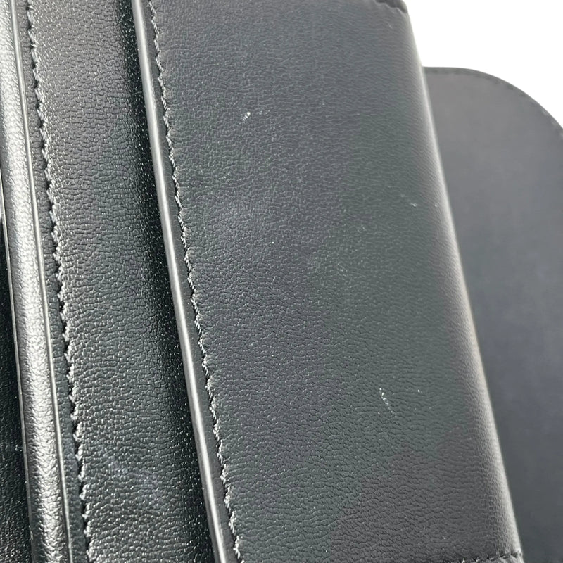 CELINE Lizard Small Flap Triomphe Compact Wallet - Black 