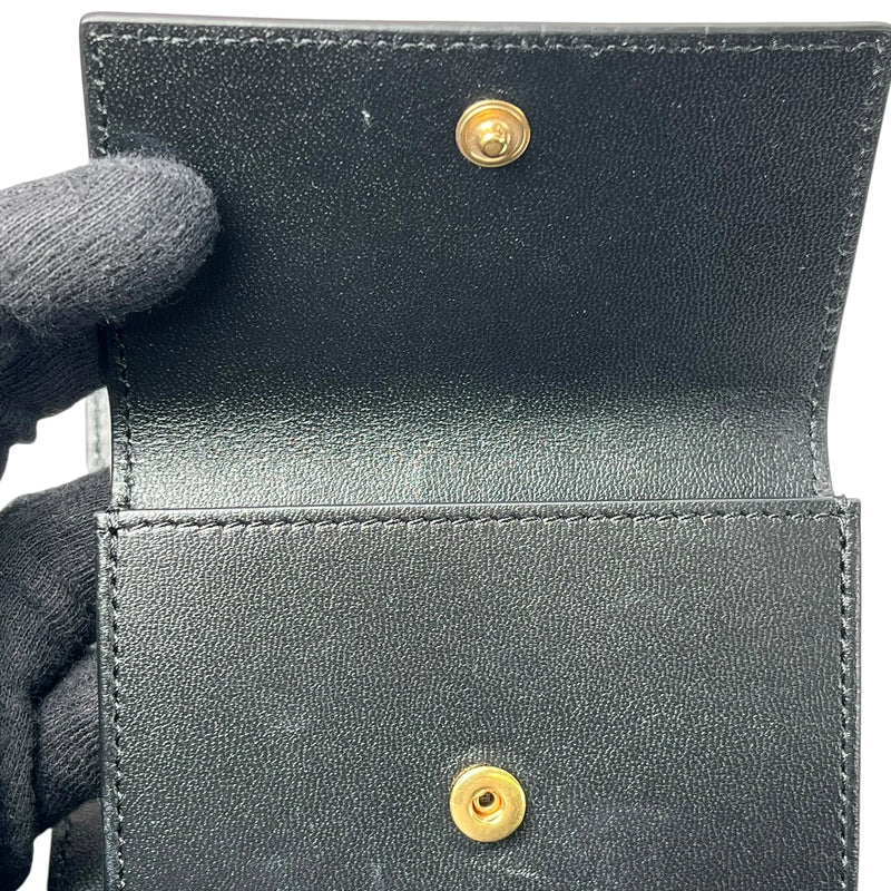 CELINE Lizard Small Flap Triomphe Compact Wallet - Black 