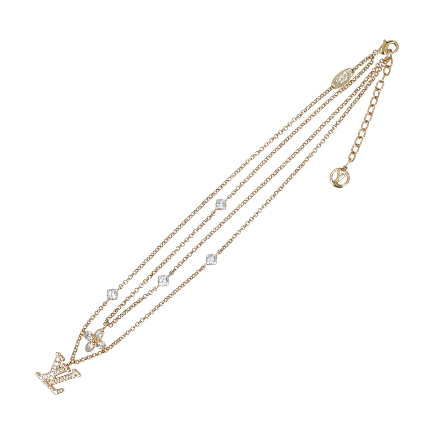 Louis Vuitton Lady Necklace Rhinestone - Gold Plated