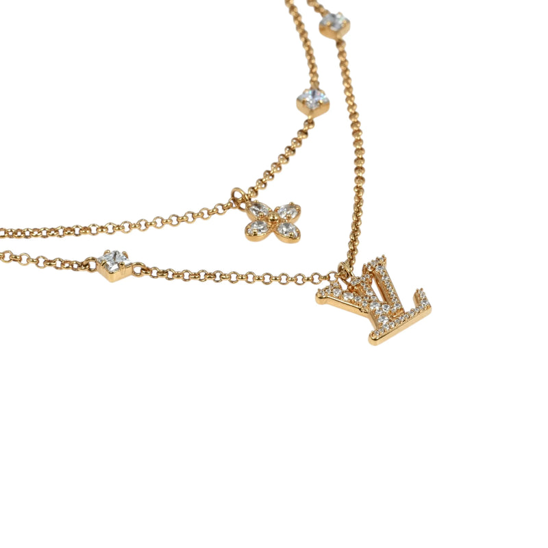 Louis Vuitton Lady Necklace Rhinestone - Gold Plated