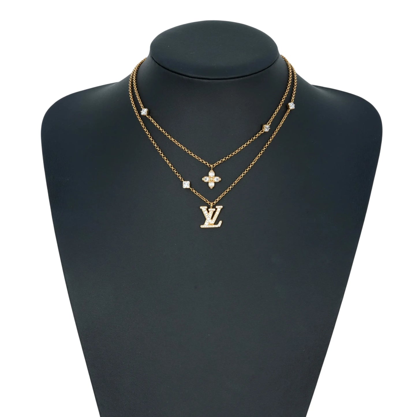 Louis Vuitton Lady Necklace Rhinestone - Gold Plated