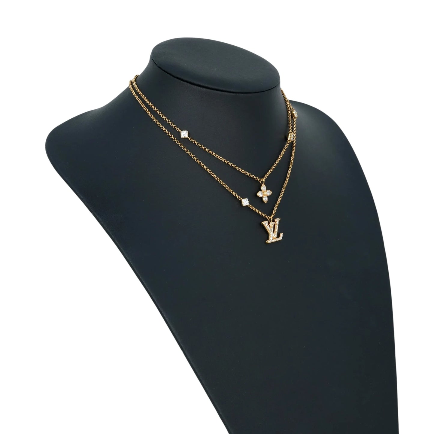 Louis Vuitton Lady Necklace Rhinestone - Gold Plated