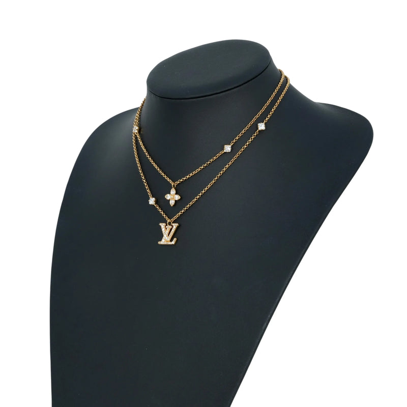 Louis Vuitton Lady Necklace Rhinestone - Gold Plated