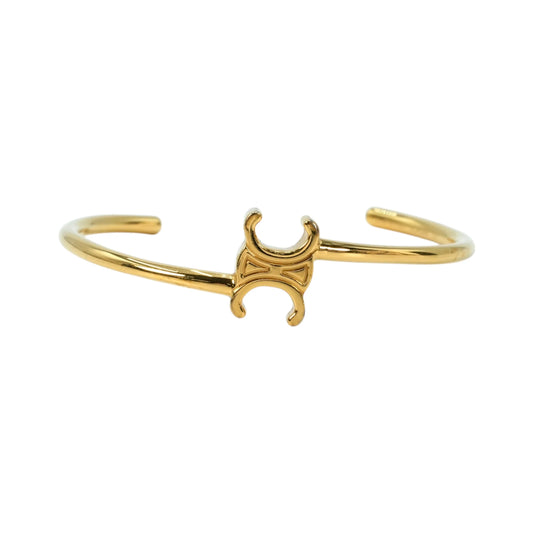 CELINE Triomphe Asymmetric Cuff Bracelet - Brass