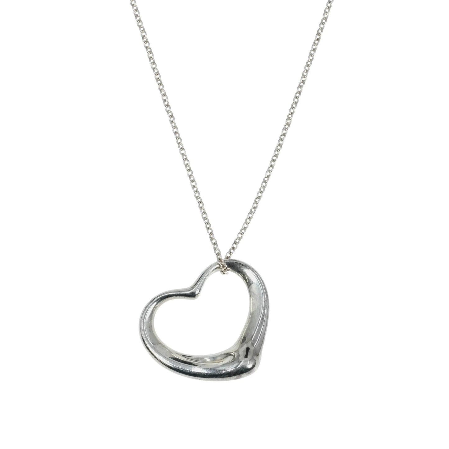 Tiffany Open Heart Necklace - Silver