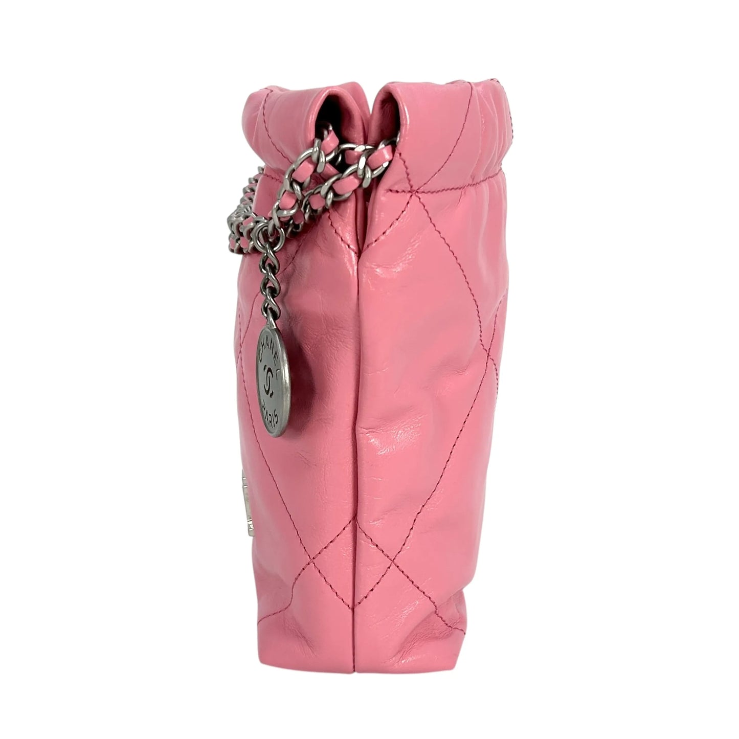 CHANEL Calfskin 22 Mini Hand Bag Chain Shoulder Bag - Pink