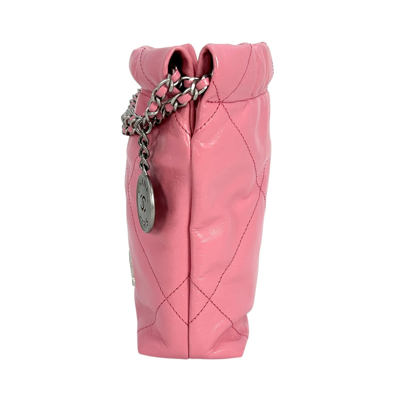 CHANEL Calfskin 22 Mini Hand Bag Chain Shoulder Bag - Pink