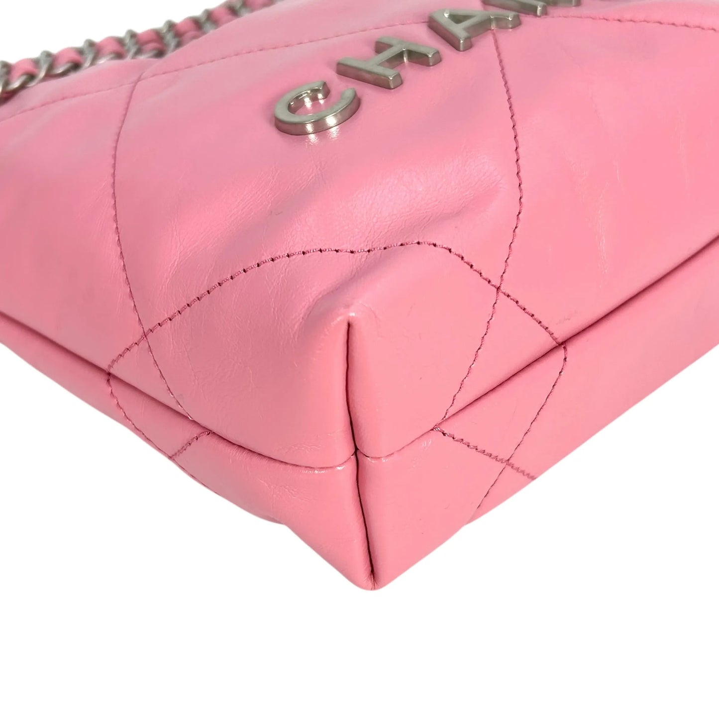 CHANEL Calfskin 22 Mini Hand Bag Chain Shoulder Bag - Pink