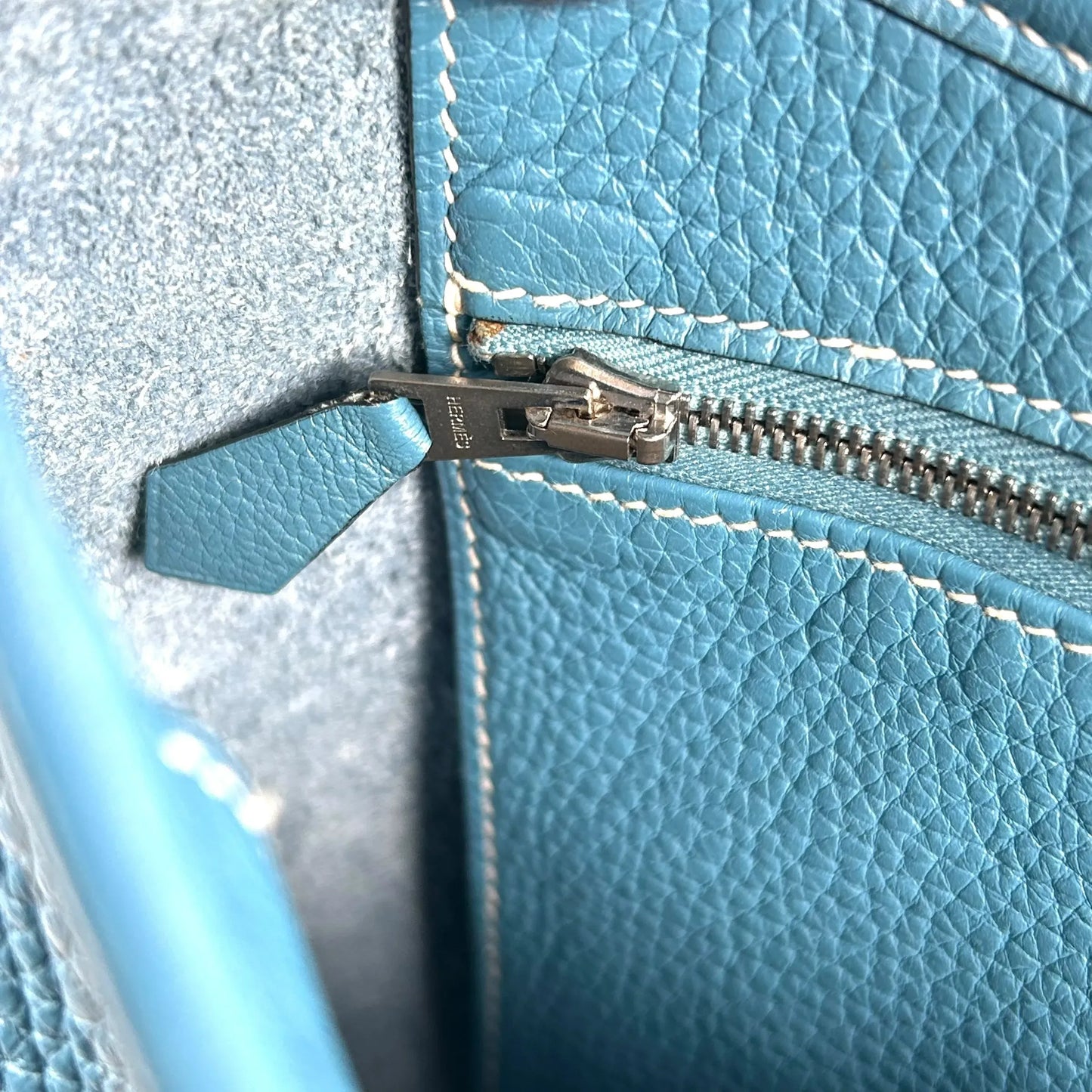 Loewe Trim 35 Shoulder Bag in Taurillon Clemence Leather with H Stamp (2004) - Blue 