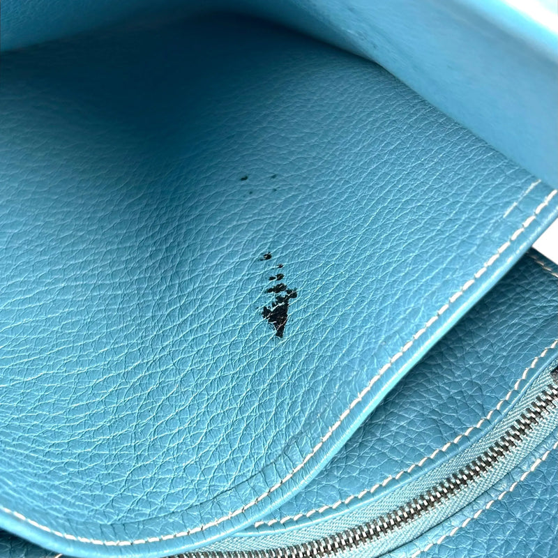 Loewe Trim 35 Shoulder Bag in Taurillon Clemence Leather with H Stamp (2004) - Blue 