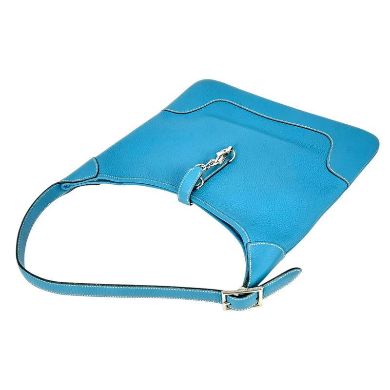 Loewe Trim 35 Shoulder Bag in Taurillon Clemence Leather with H Stamp (2004) - Blue 