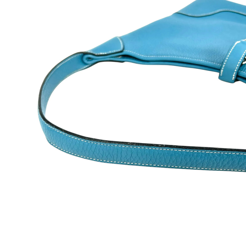 Loewe Trim 35 Shoulder Bag in Taurillon Clemence Leather with H Stamp (2004) - Blue 