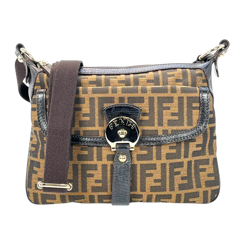 FENDI Zucca Shoulder Bag - Brown - 35749