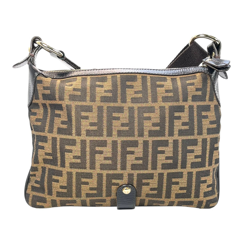 FENDI Zucca Shoulder Bag - Brown - 35749