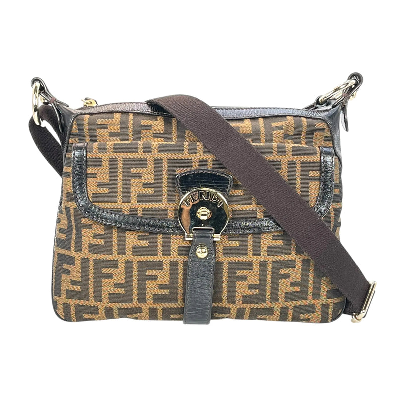 FENDI Zucca Shoulder Bag - Brown - 35749