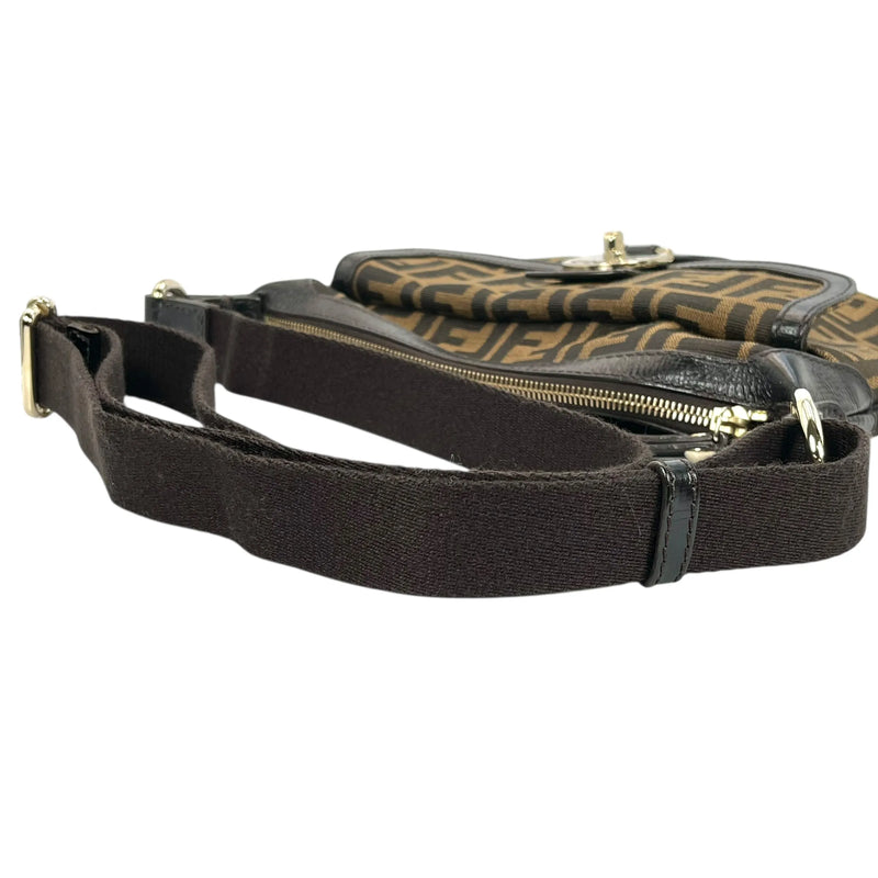 FENDI Zucca Shoulder Bag - Brown - 35749