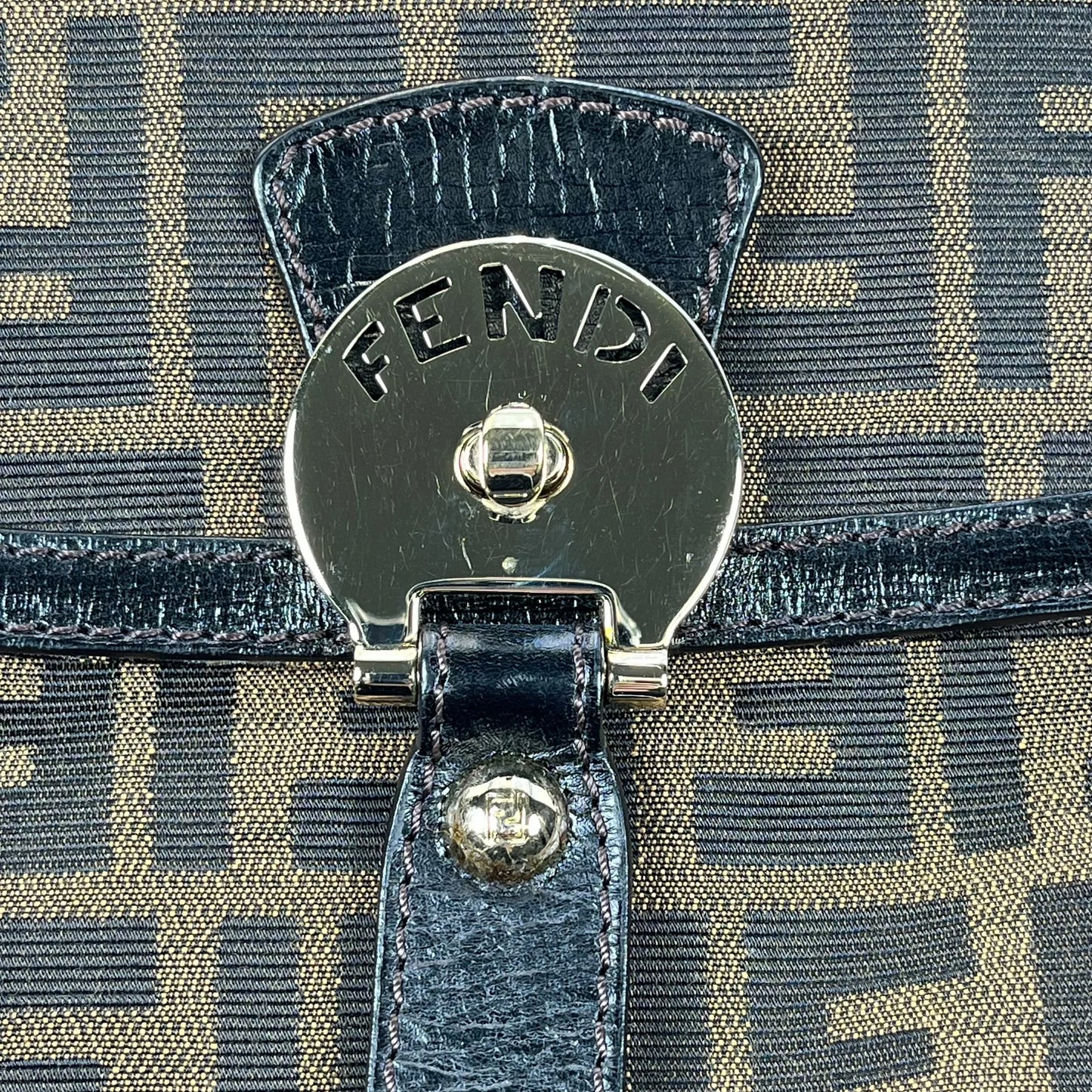 FENDI Zucca Shoulder Bag - Brown - 35749