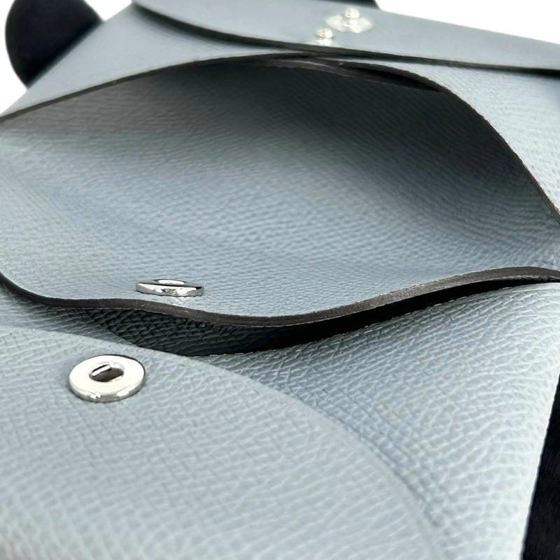 Hermès Calvi Duo Green Pantan Compact Wallet Card Case K Stamp (Made in 2025) - Blue Gray 